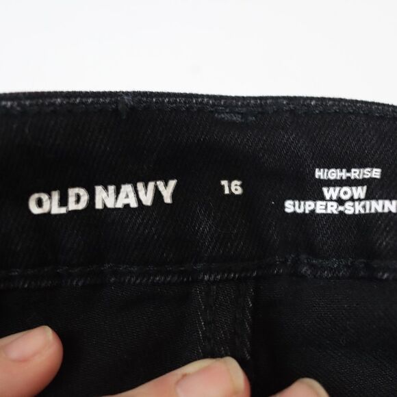 Old Navy Black High-Rise WOW Super Skinny Jeans Women’s Size 16 Chic - Picture 9 of 9